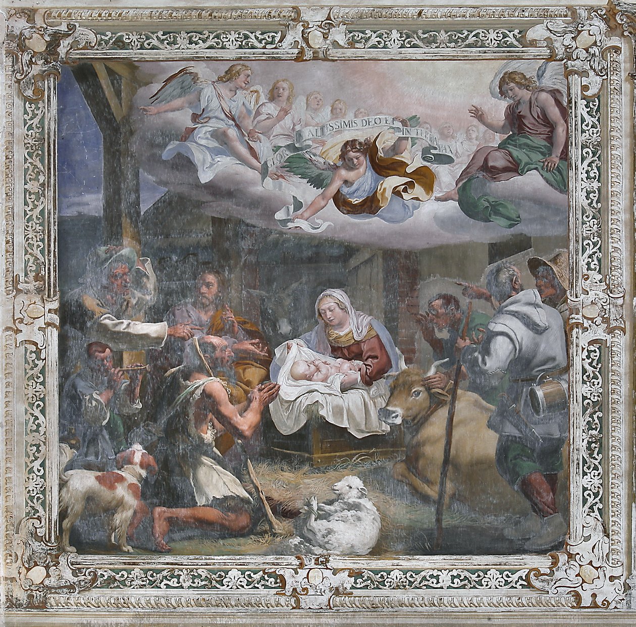 Tilbedelse av gjeterne (fresko) av Daniele Crespi