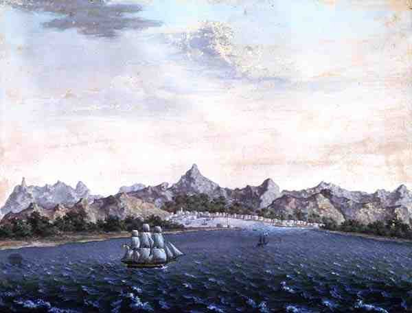 Isle de France, ca. 1810 (gouache på papir) av Danish School