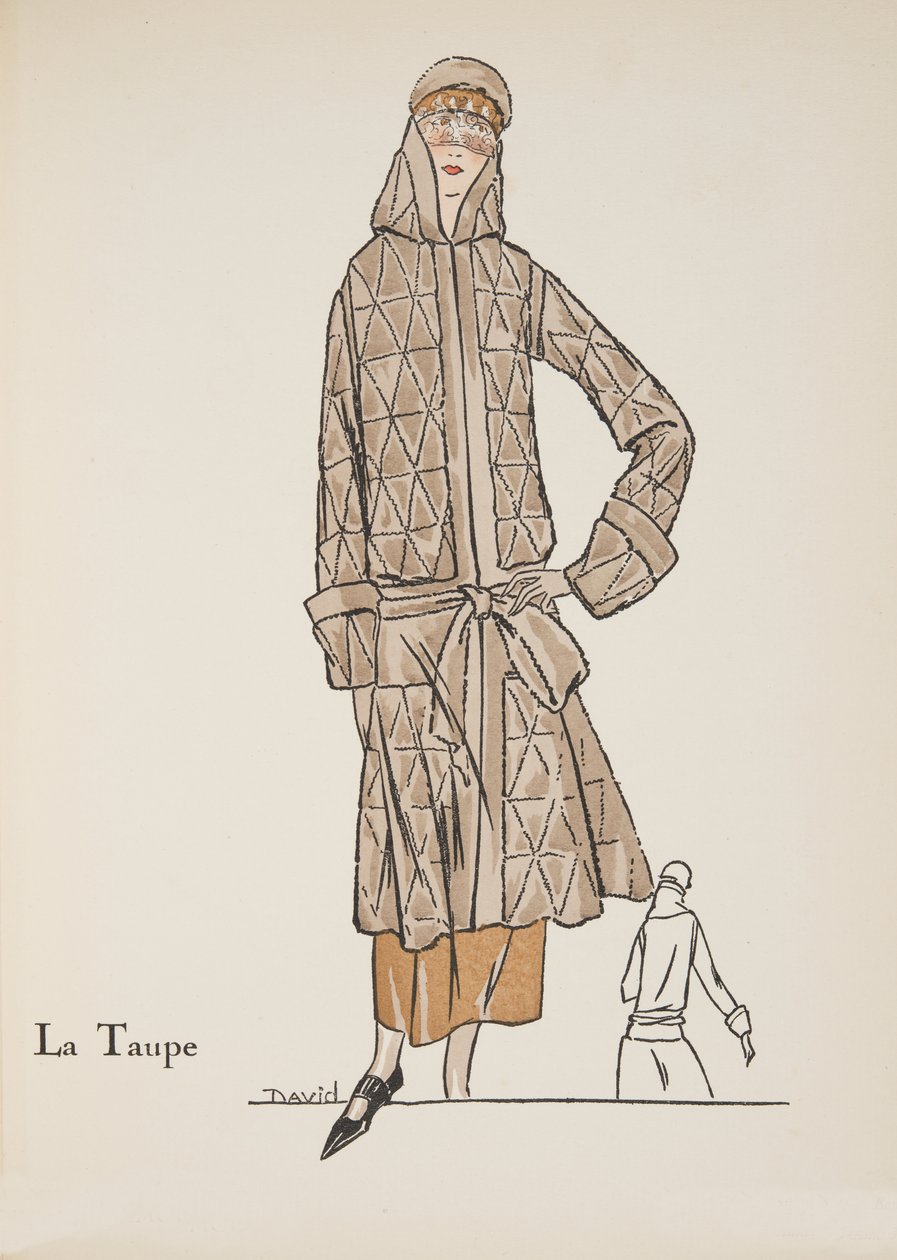 La Taupe, fra en samling av moteplater, 1922 (pochoir-trykk) av David