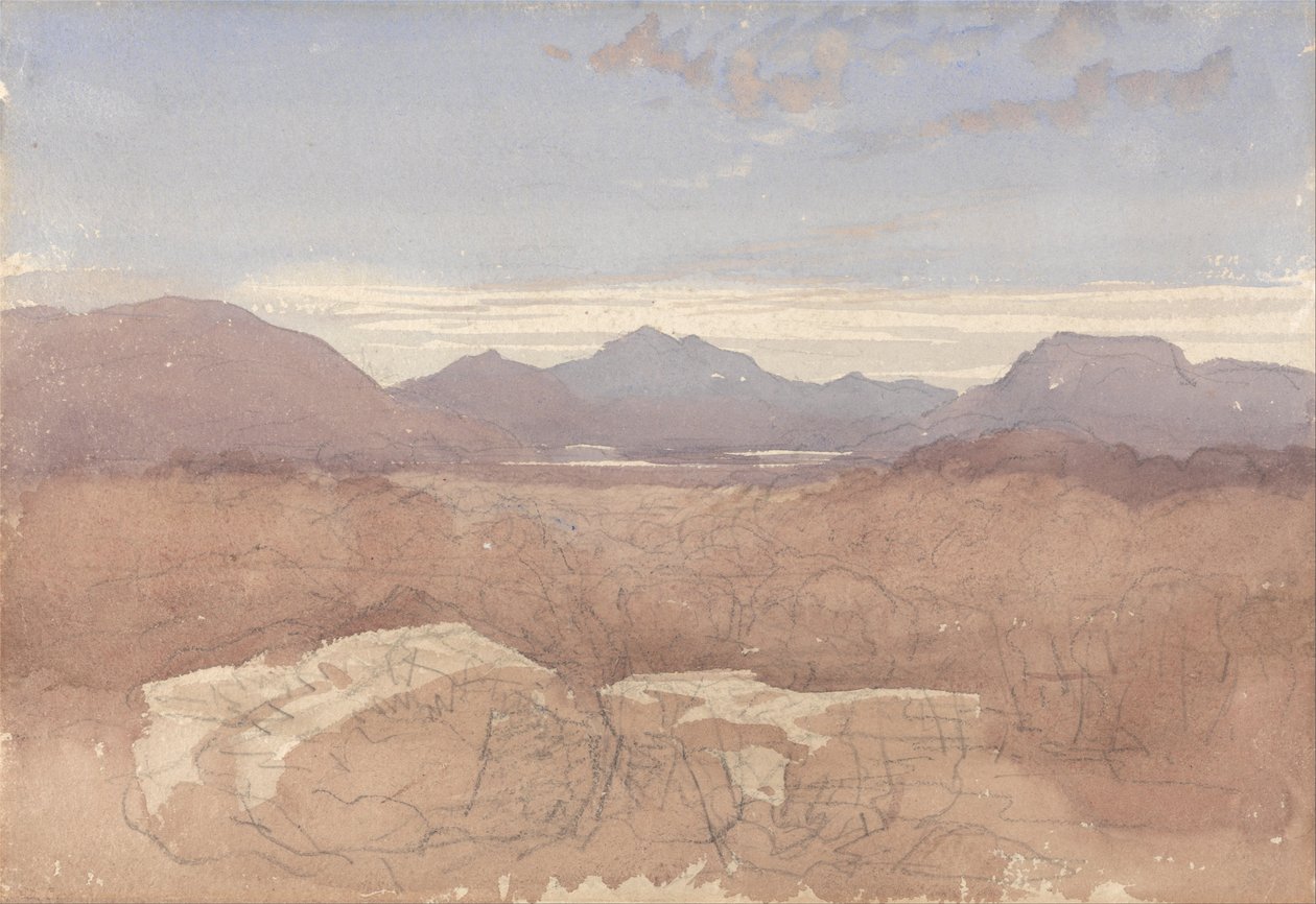 A Mountainous View, Nord -Wales av David Cox