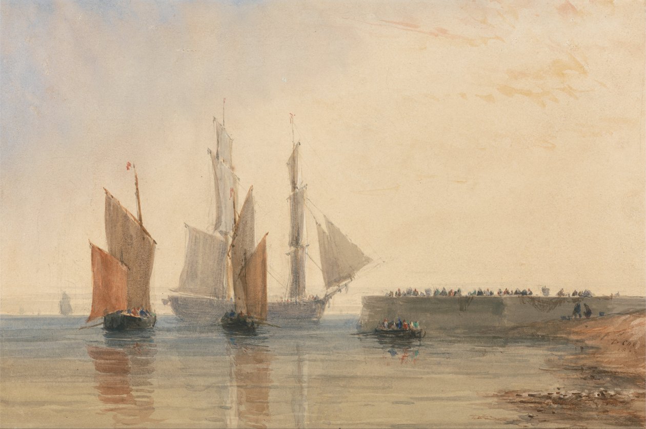 Inngang til Calais havn av David Cox