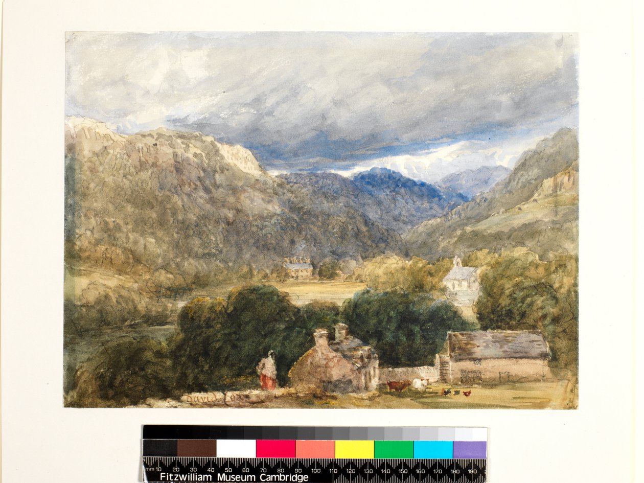 No.1273 Bettws-y-Coed (wc og svart kritt på papir) av David Cox