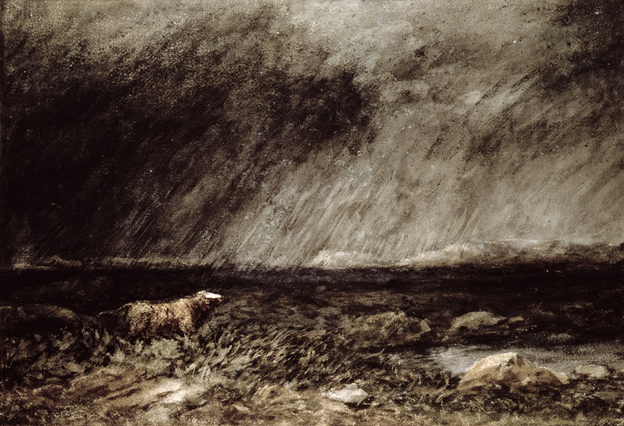 The Challenge on the Moors, nær Bettws-y-Coed, Nord-Wales, 1853, av David Cox