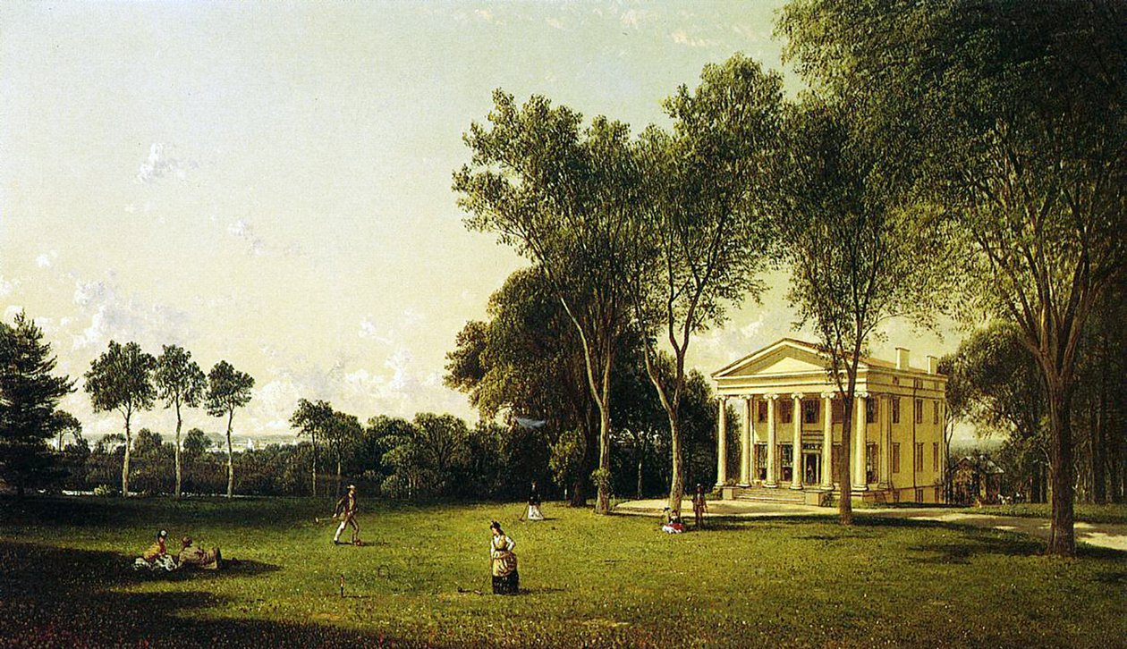 A Game of Croquet, 1873 av David Johnson