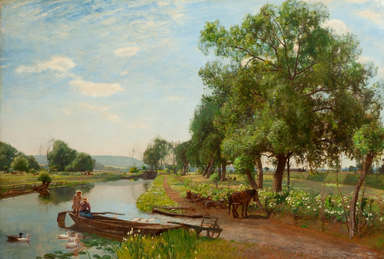 Elv og jernbane, 1896 av David Murray