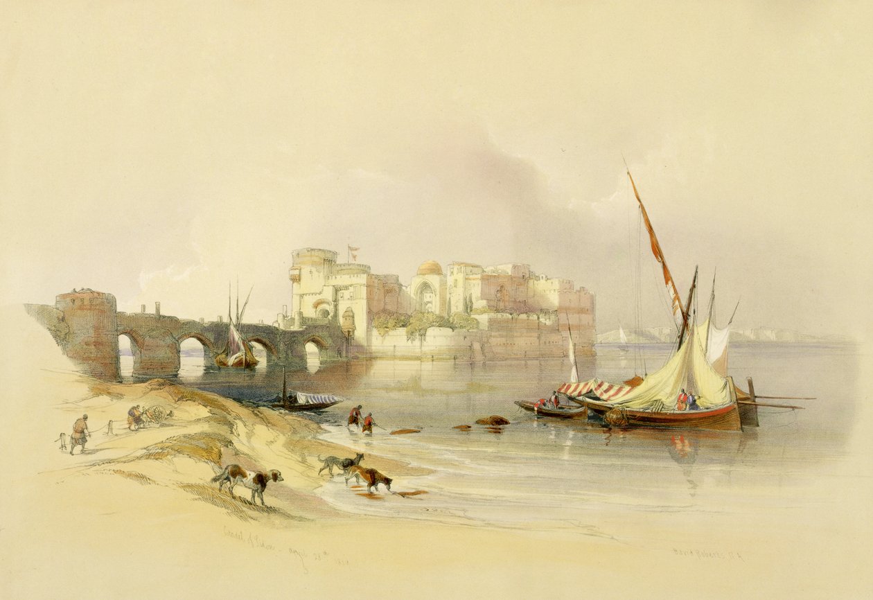 Citadel of Sidon, 28. april 1839, plate 76 fra bind II av 