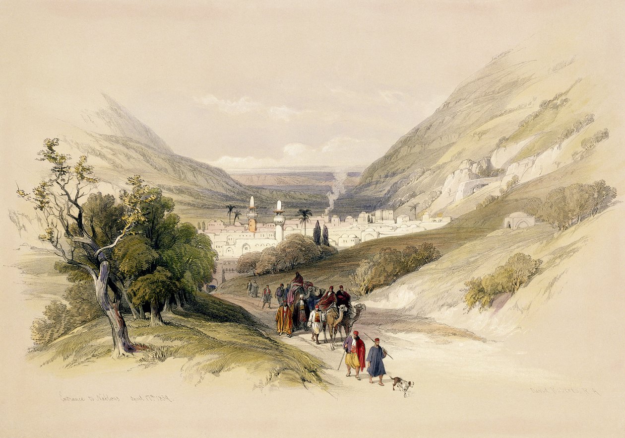 Inngang til Nablous, 17. april 1839, plate 41 fra bind I av 