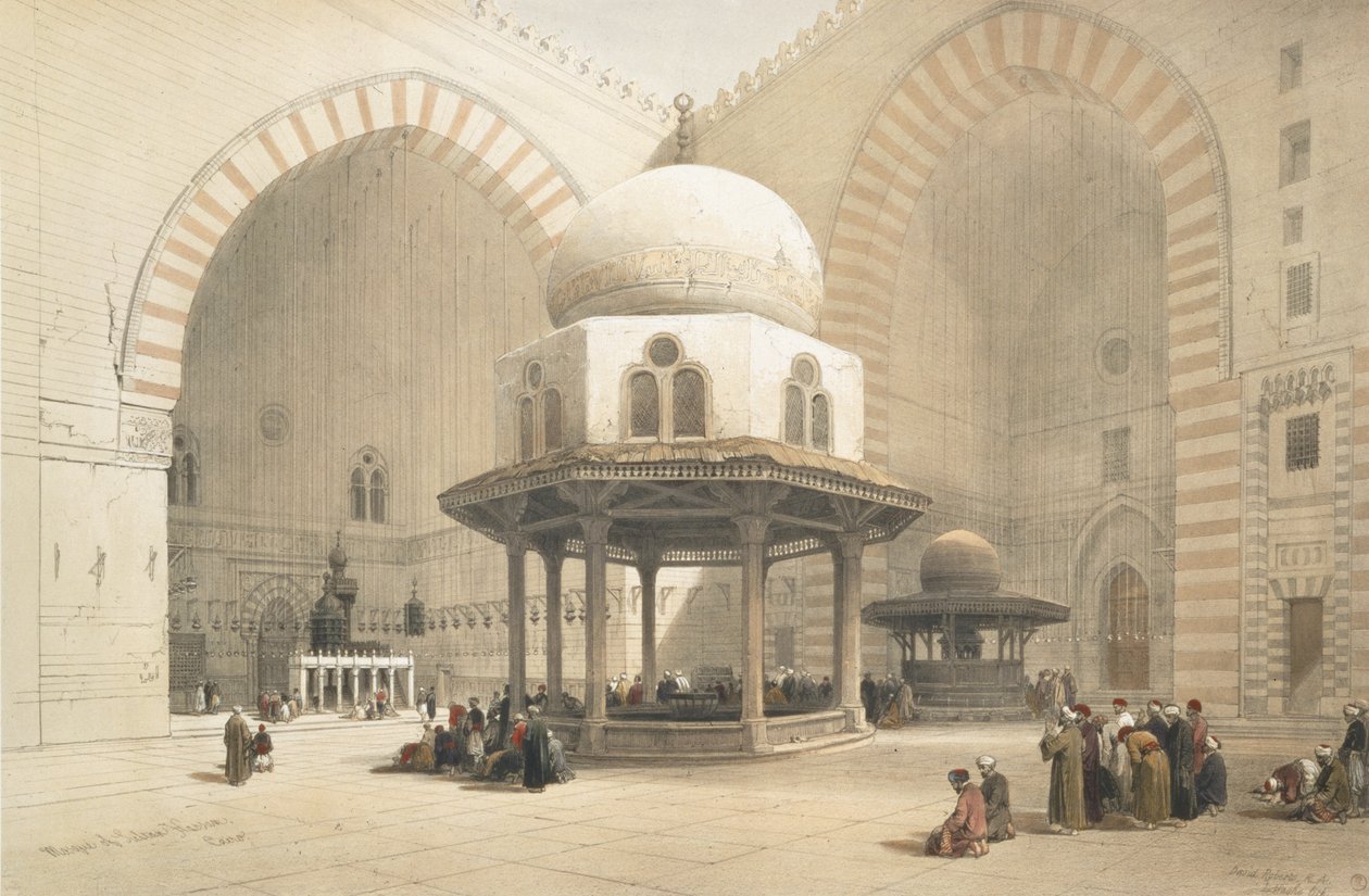 Interiør i moskeen til Sultan El Ghoree, Kairo, fra Egypt og Nubia, Vol.3 av David Roberts