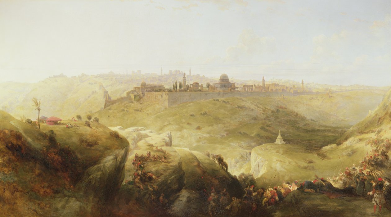 Pilegrimer nærmer seg Jerusalem av David Roberts
