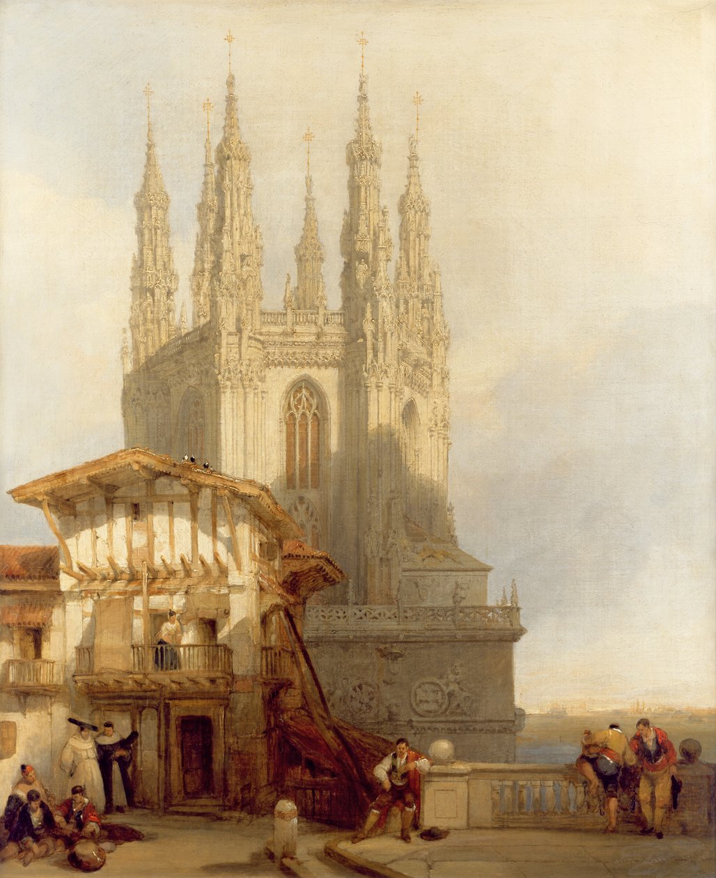 Inngangen til North Transept, Burgos-katedralen, 1835 av David Roberts