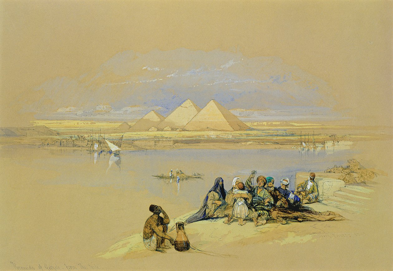 Pyramidene i Giza, nær Kairo av David Roberts