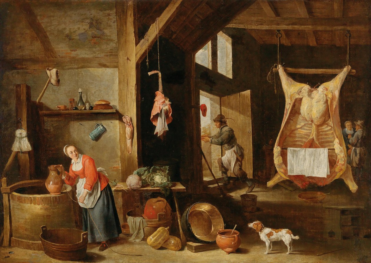 Interiør i en slakterbutikk av David Teniers the Younger