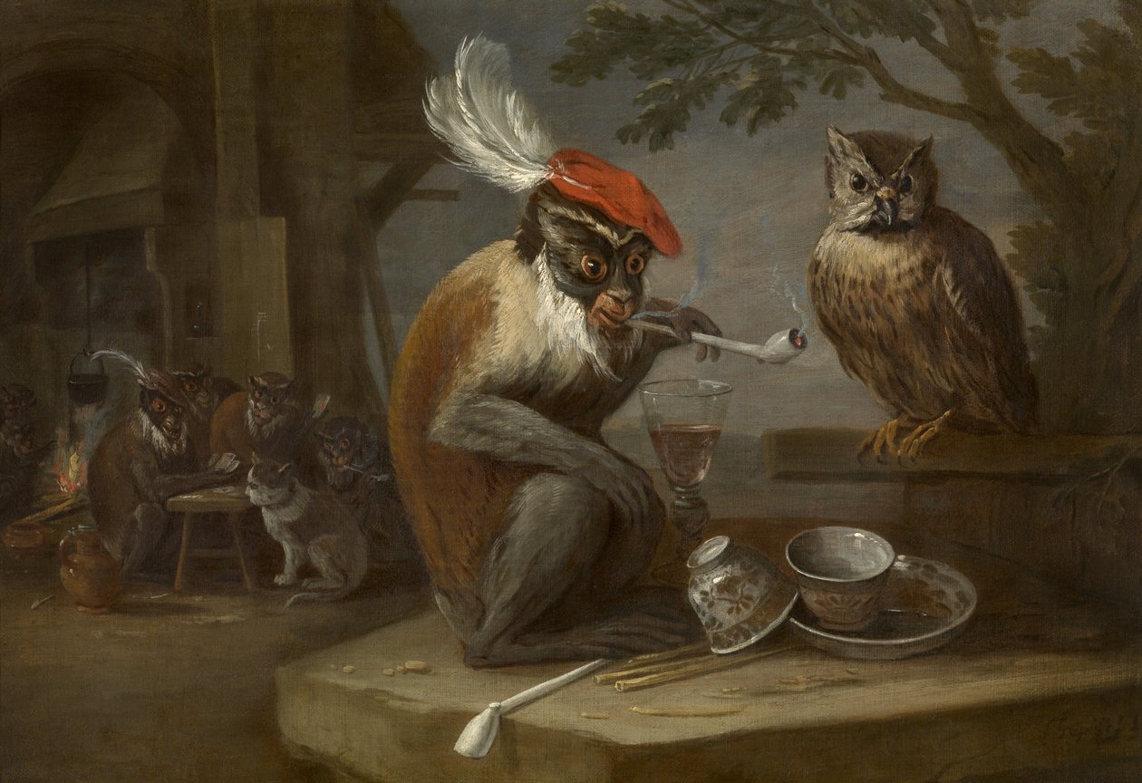 Monkey Trick av David Teniers the Younger