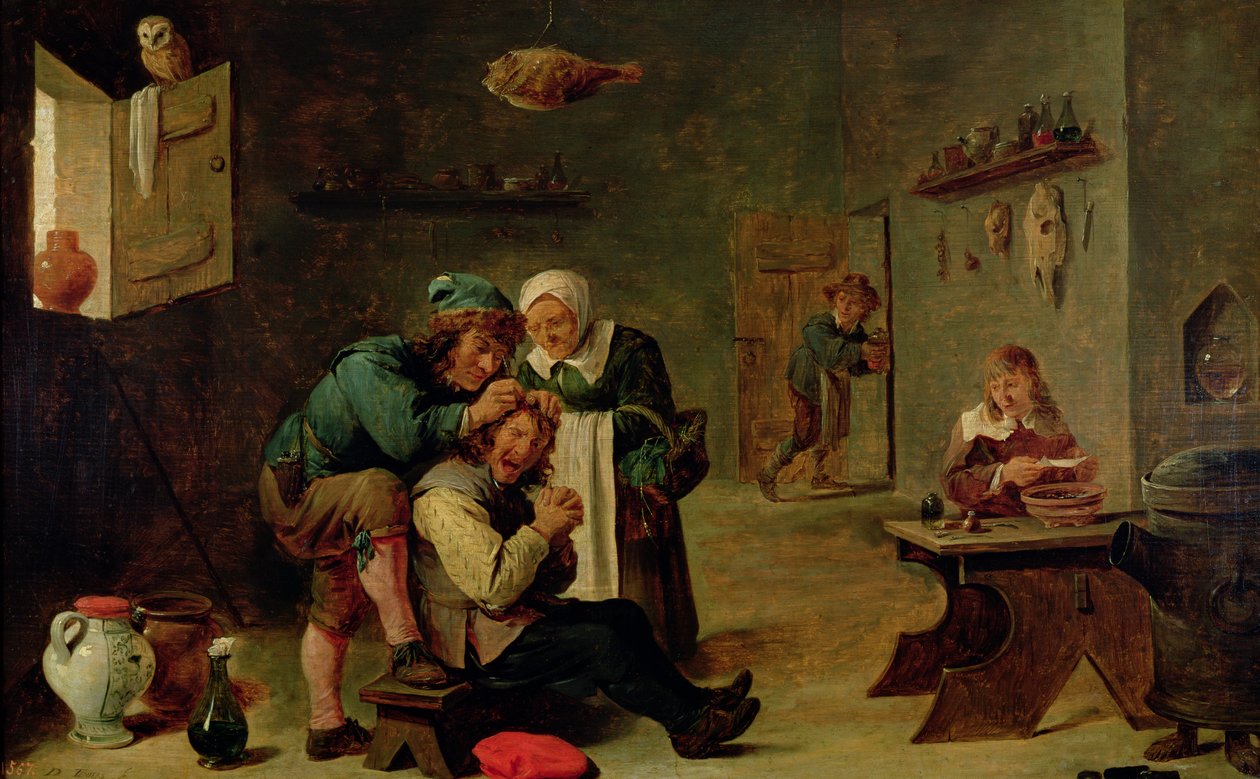 Kirurgisk operasjon (olje) av David Teniers the Younger