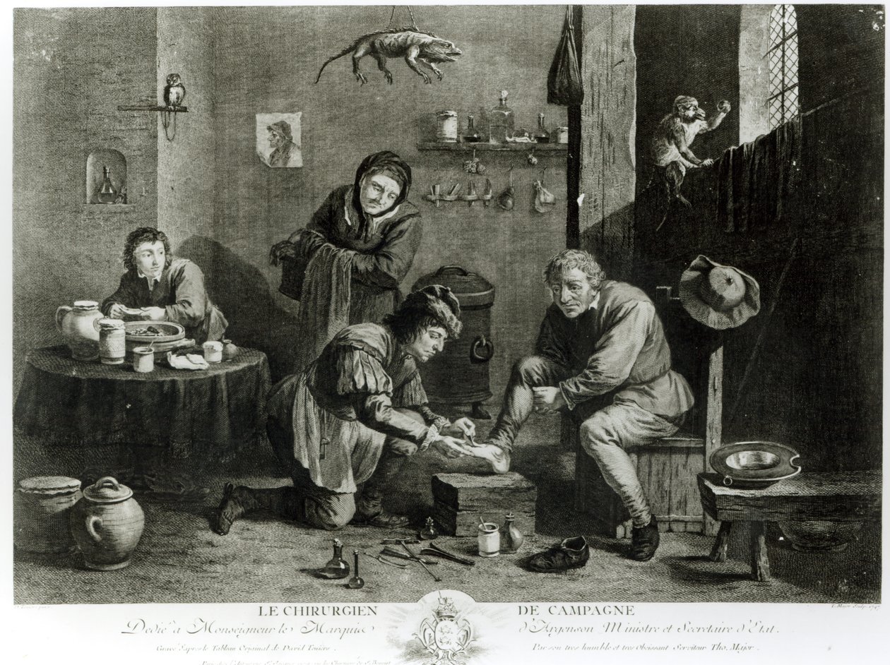 The Country Surgeon, gravert av Thomas Major (1714-99) 1747 av David Teniers the Younger