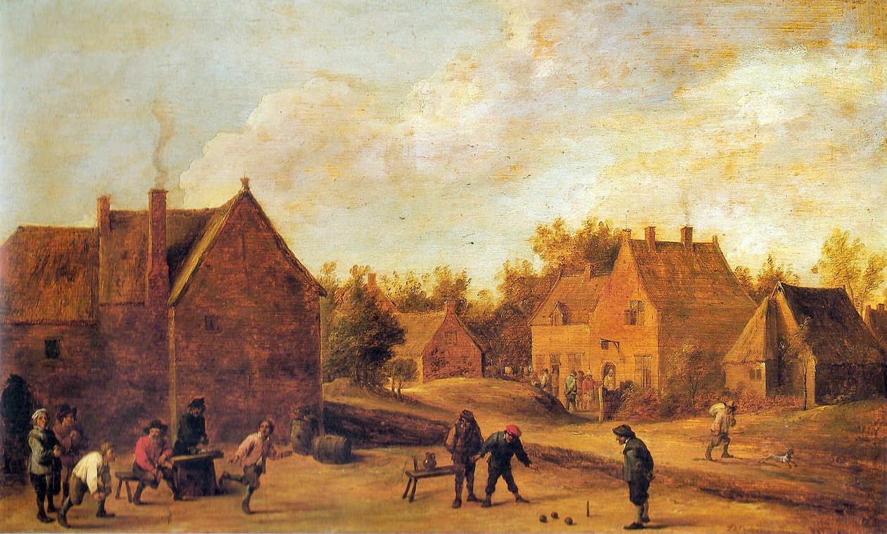 Landsbyscene av David Teniers the Younger