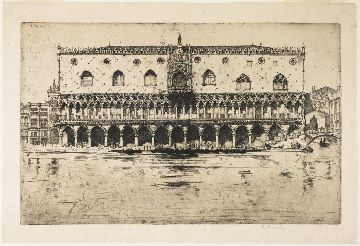 Dogepalasset, Venezia, tallerken fra The North Italian Set, 1902 av David Young Cameron