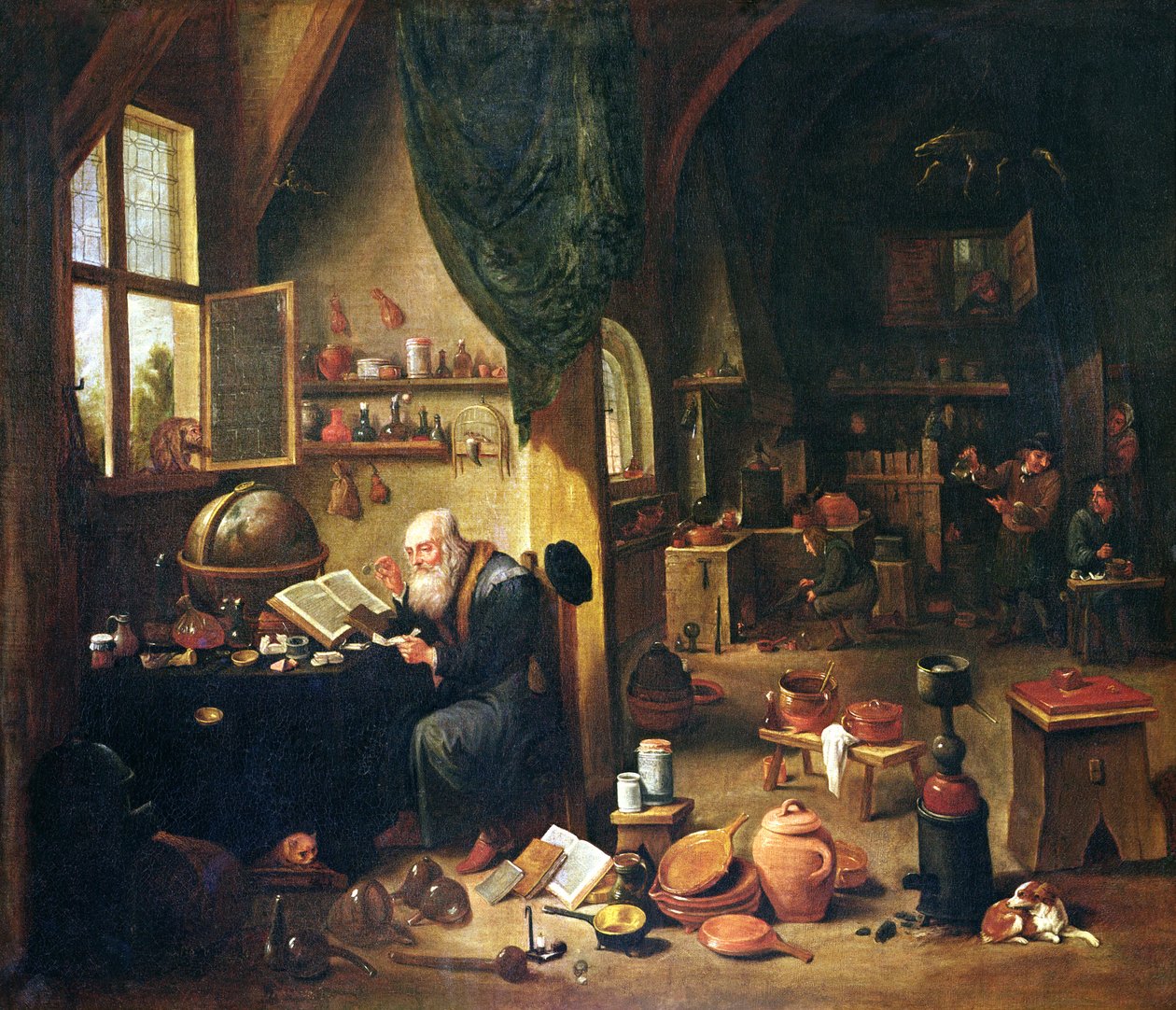 En alkymist i verkstedet sitt av David Teniers the Younger