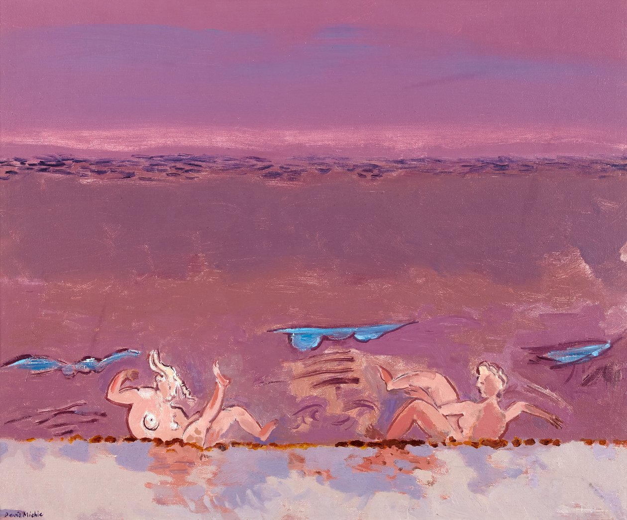 Frolic, ca. 1986 (olje på hardboard) av David Alan Redpath Michie