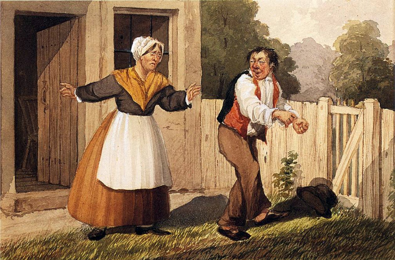 Den berusede ektemann, ca. 1818 av David Claypoole Johnston