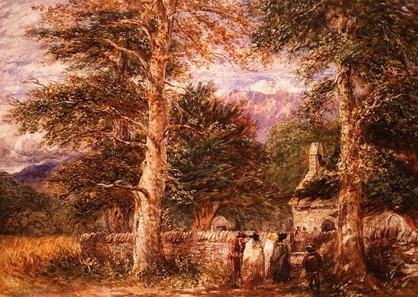 Bettws-y-Coed kirke, Nord-Wales av David Cox