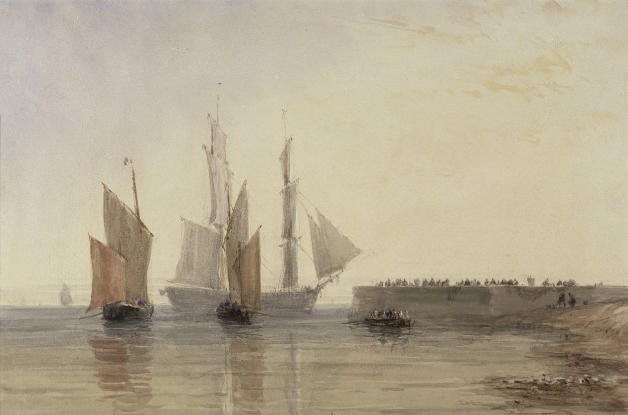 Inngang til Calais havn av David Cox