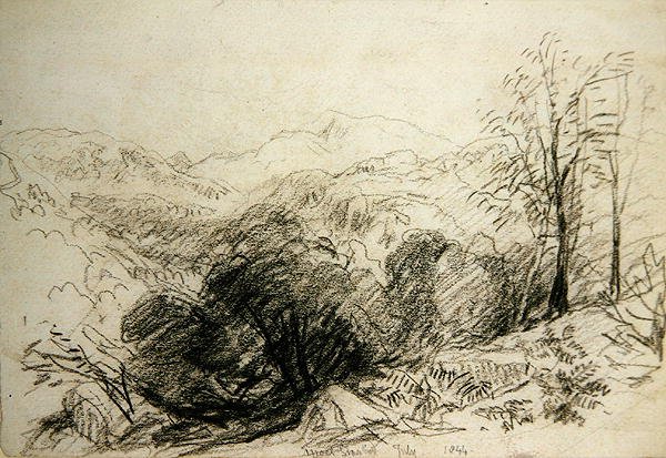 Moel Siabod (kritt på papir) av David Cox