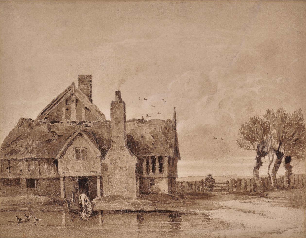 Studie av et våningshus av David Cox