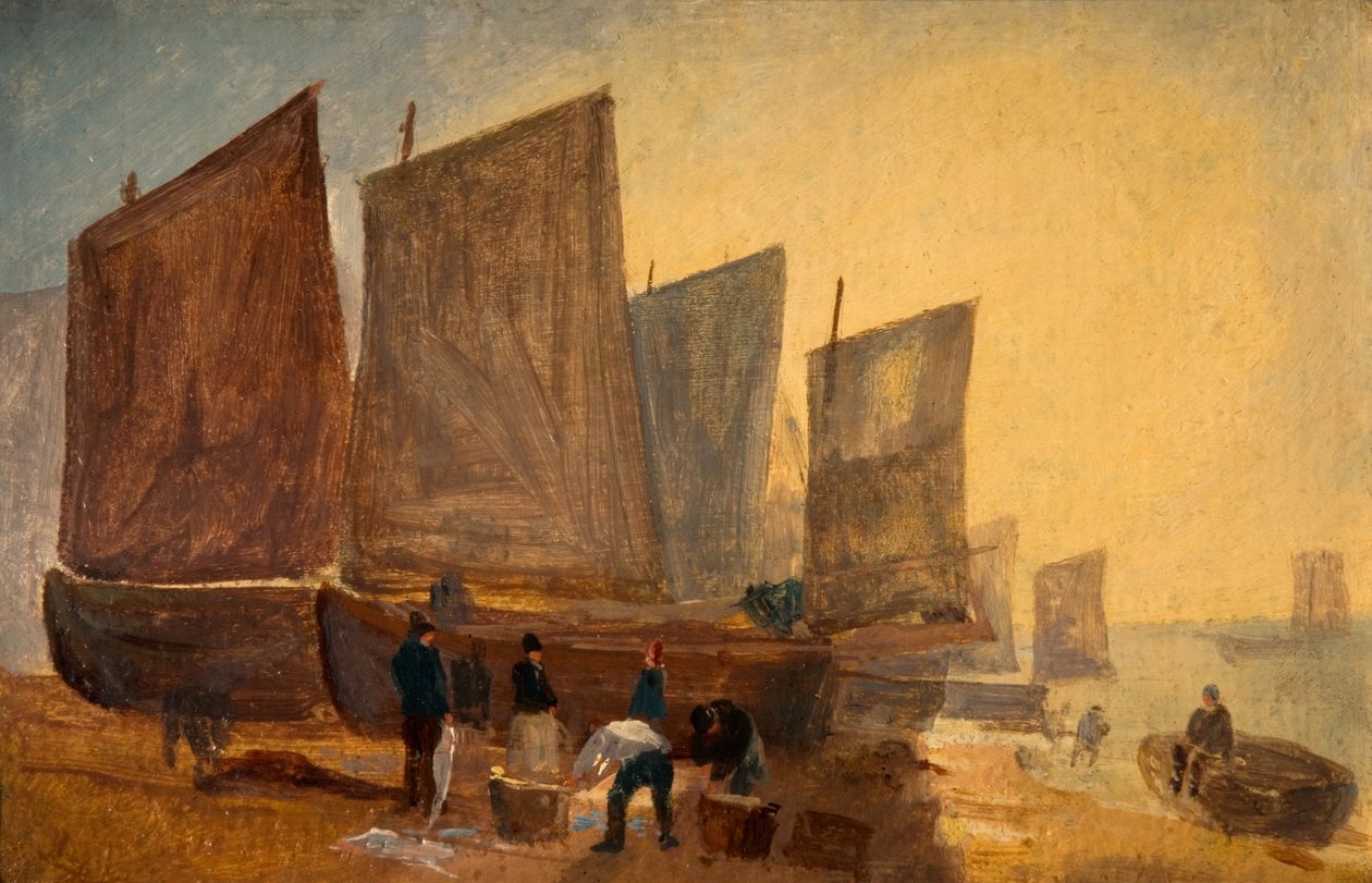 Fiskebåter, Hastings, 1813. av David Cox the elder