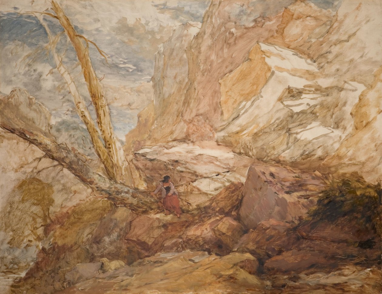 Det savnede lam, 1853. av David Cox the elder