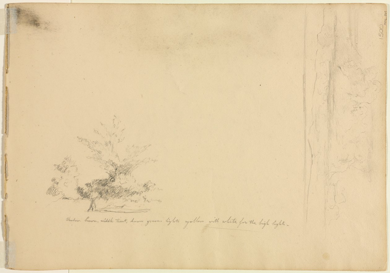 Landskap og trestudier verso, ca. 1851. av David Johnson