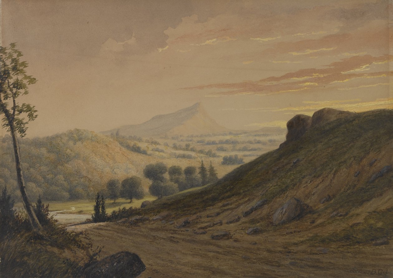 New England Scenery, ca. 1850 (wc på papir) av David Johnson