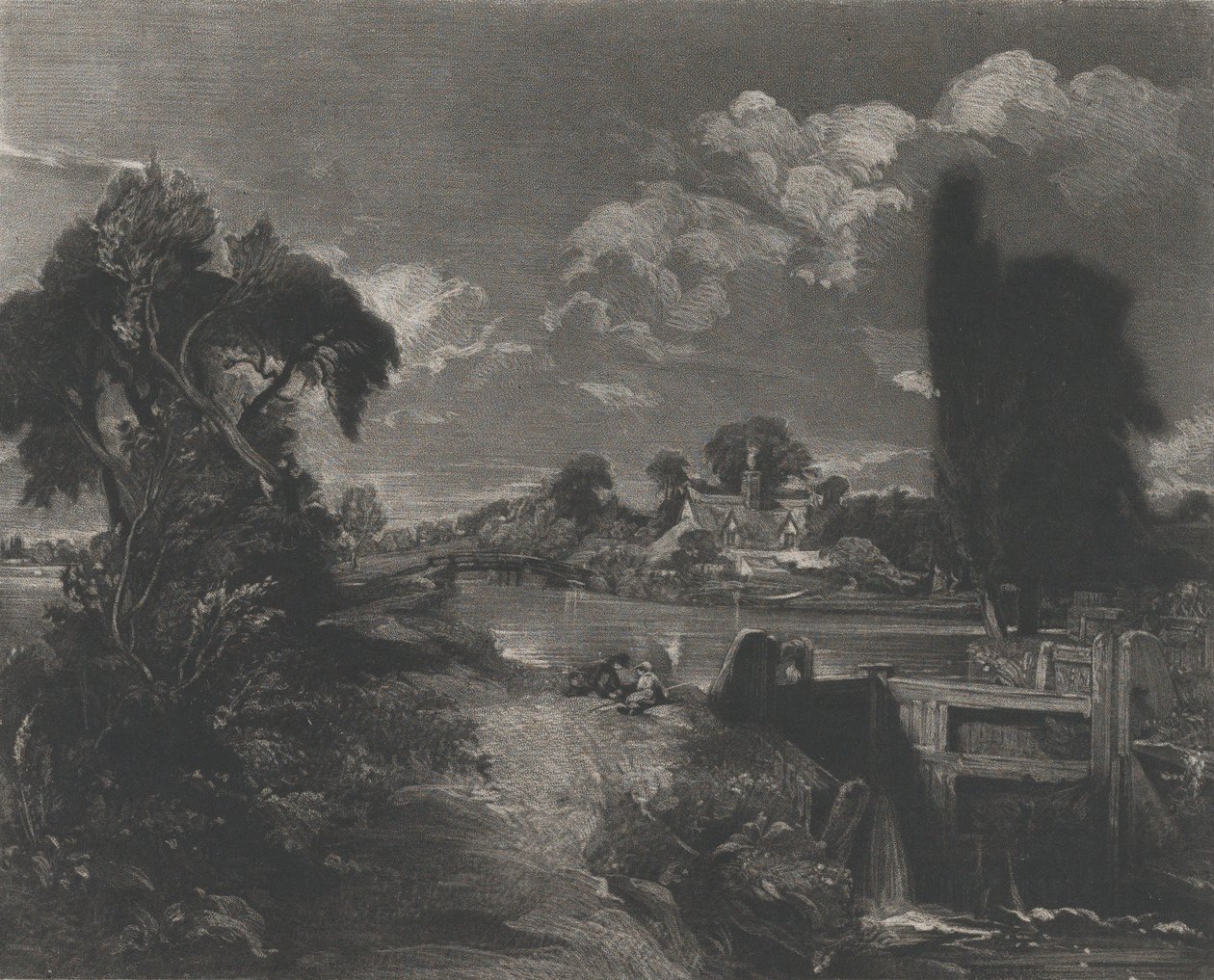 A Lock on the Stour, 1830. av David Lucas