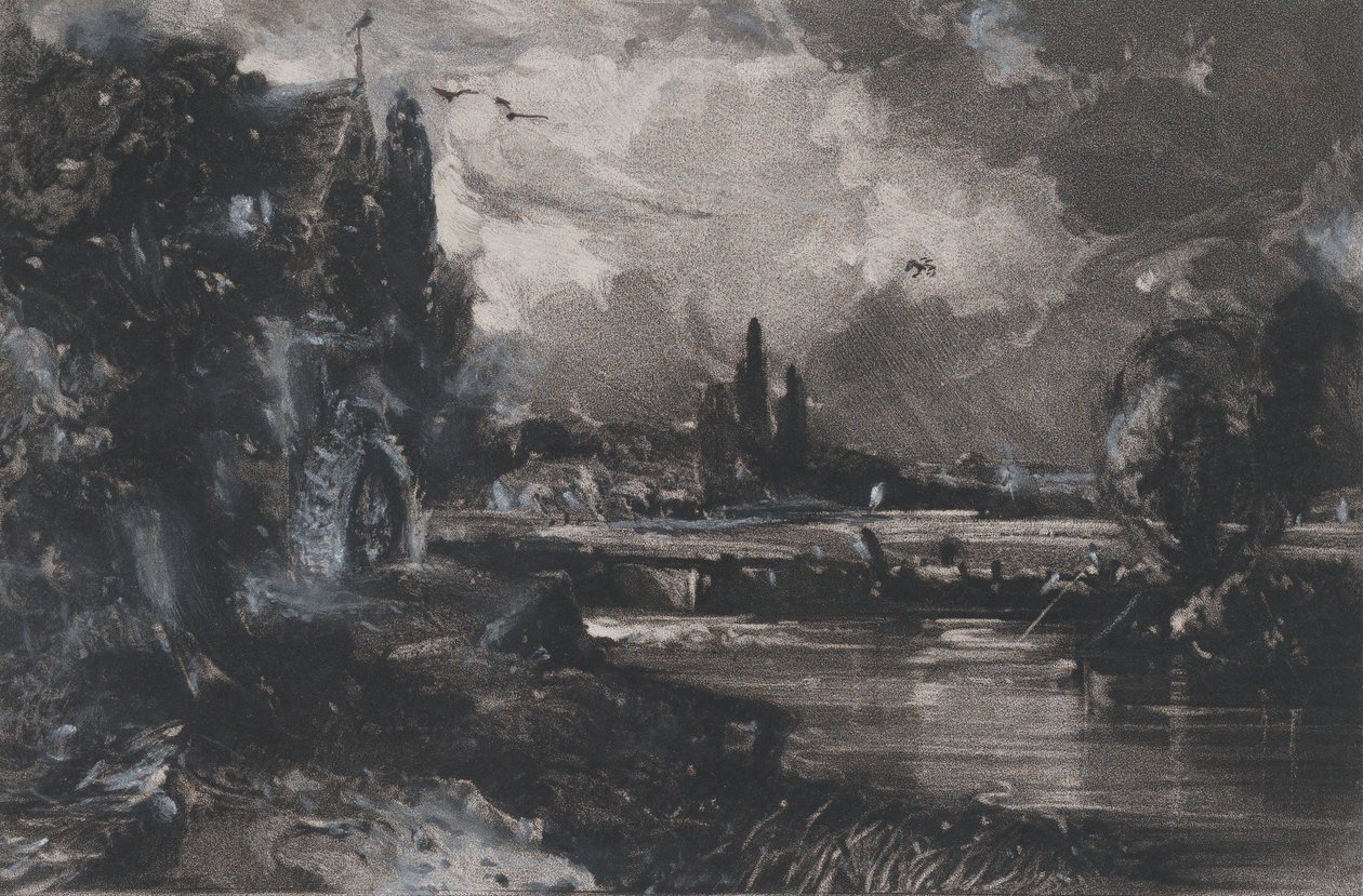 En mølle, 1829. av David Lucas