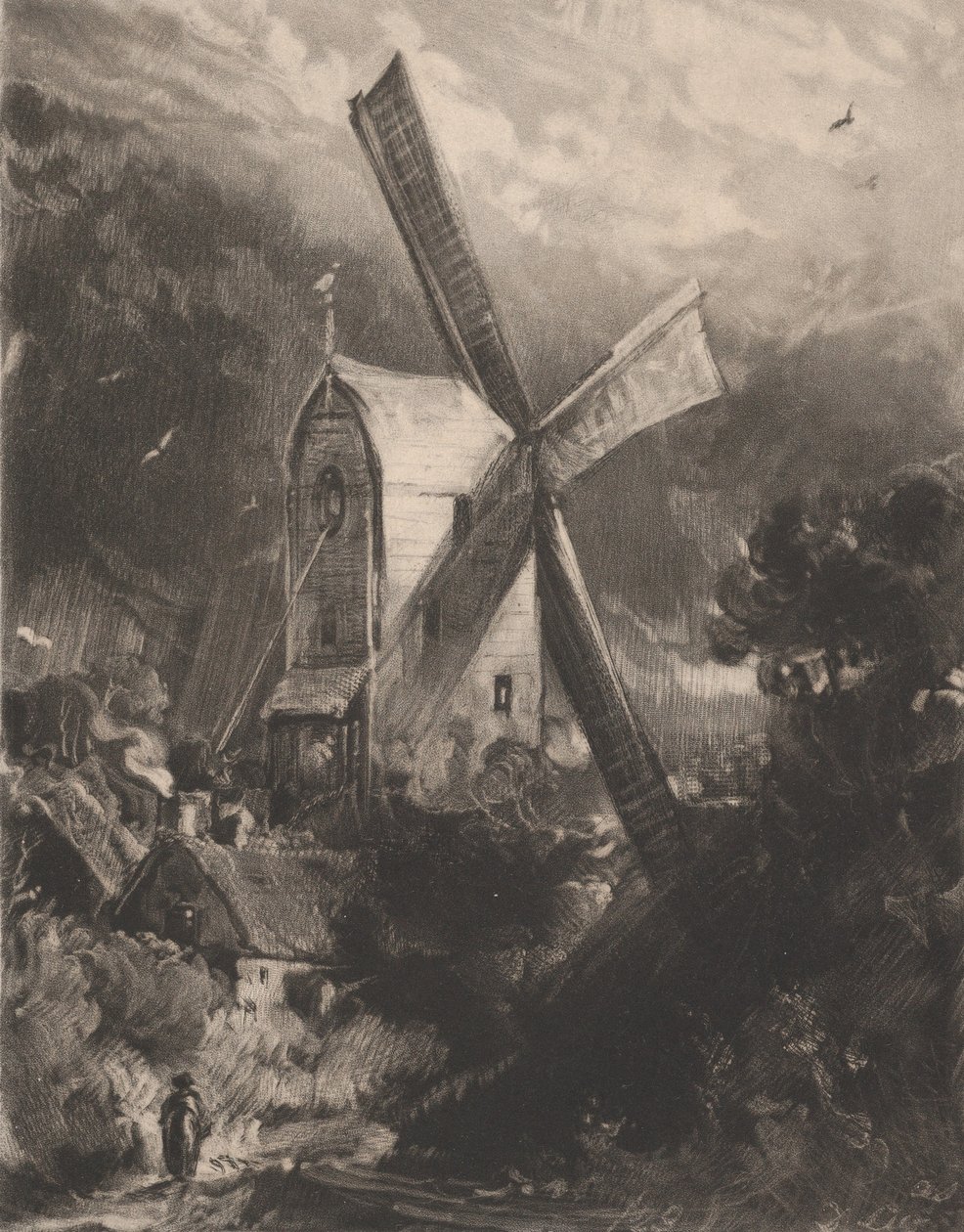 Mill nær Brighton, 1829. av David Lucas