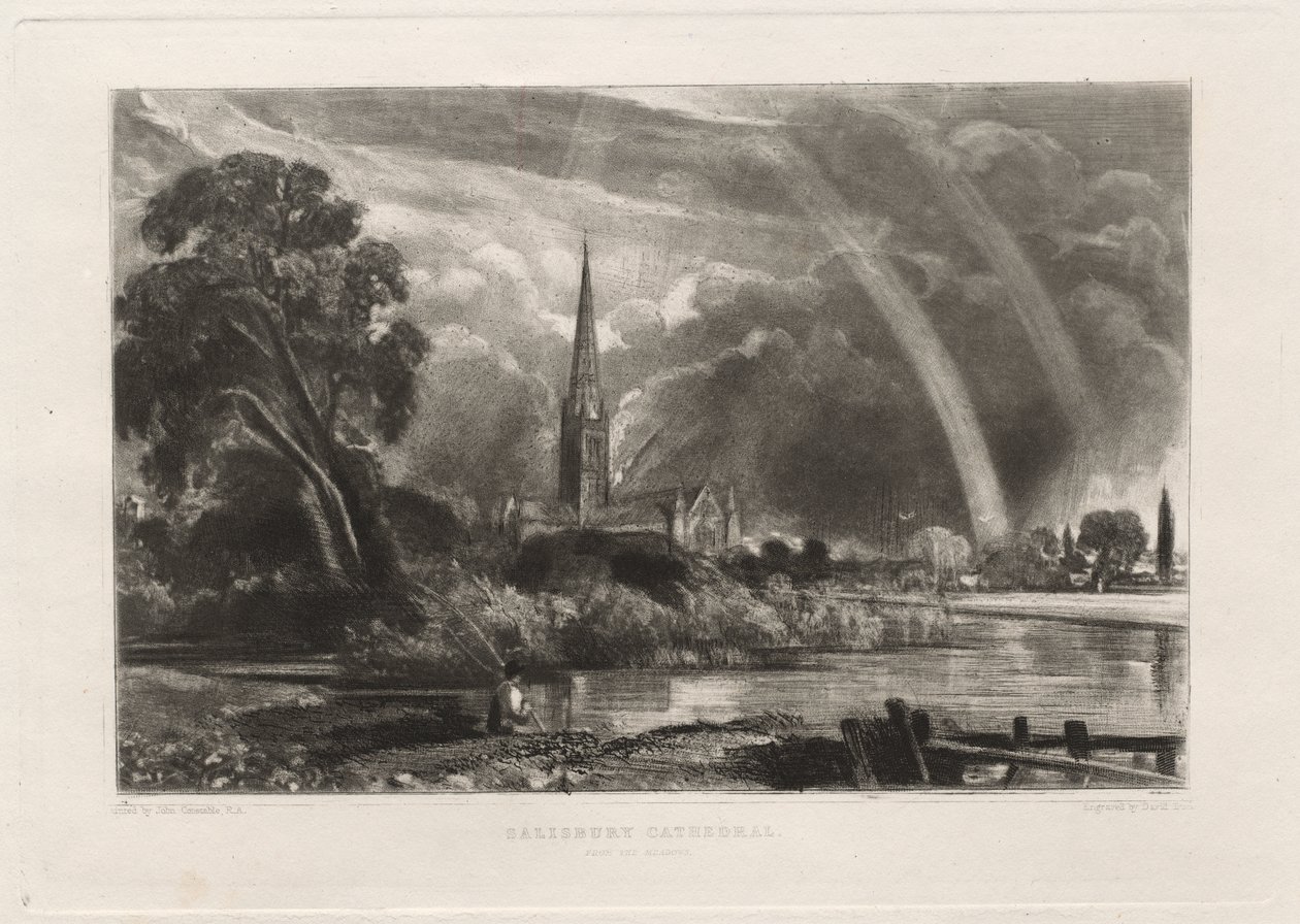 Salisbury Cathedral from the Meadows (Small Plate) av David Lucas