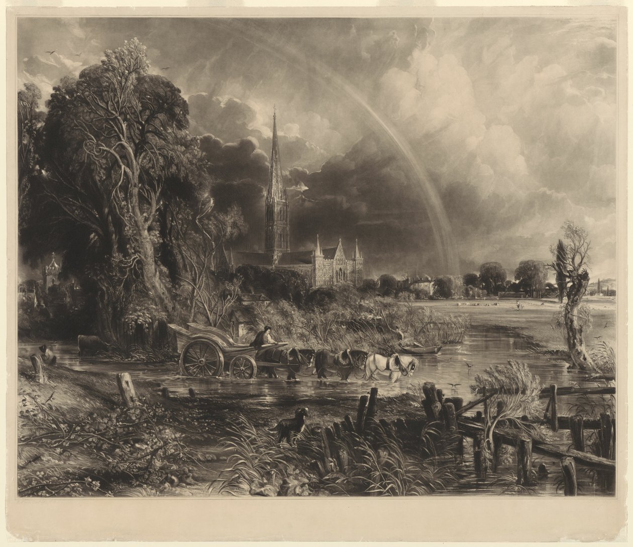Salisbury Cathedral from the Meadows: the Rainbow av David Lucas