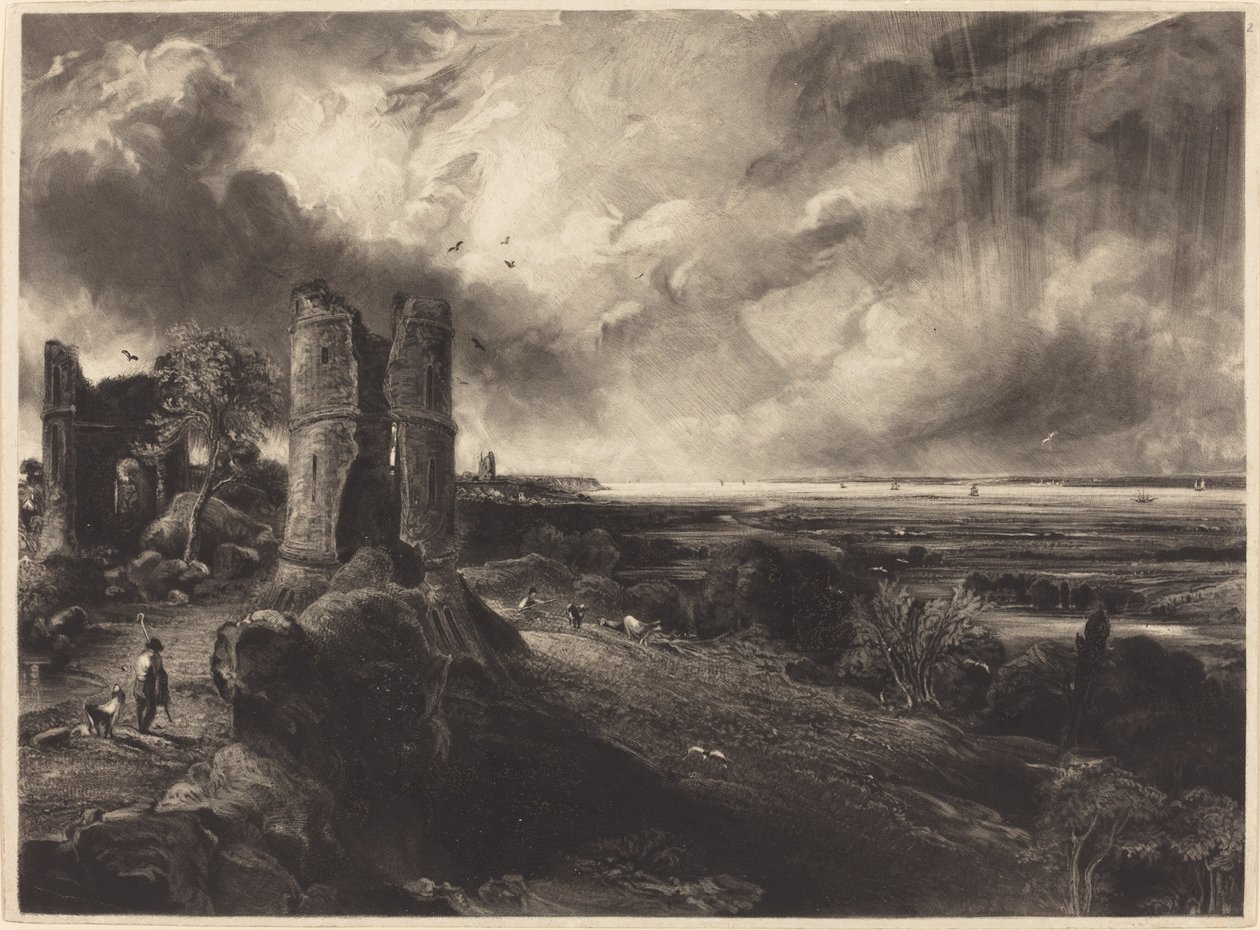Hadleigh Castle (stor tallerken) av David Lucas after John Constable