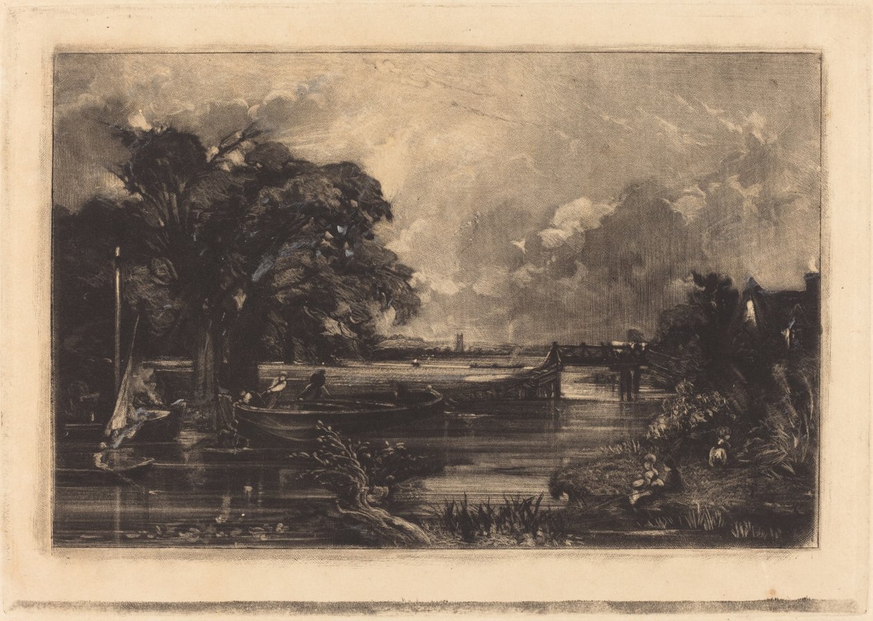River Stour, Suffolk av David Lucas after John Constable