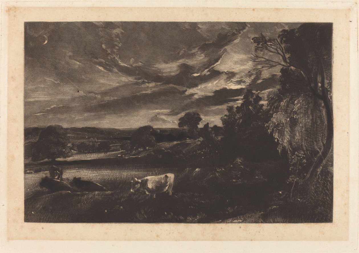 Sommerkveld av David Lucas after John Constable