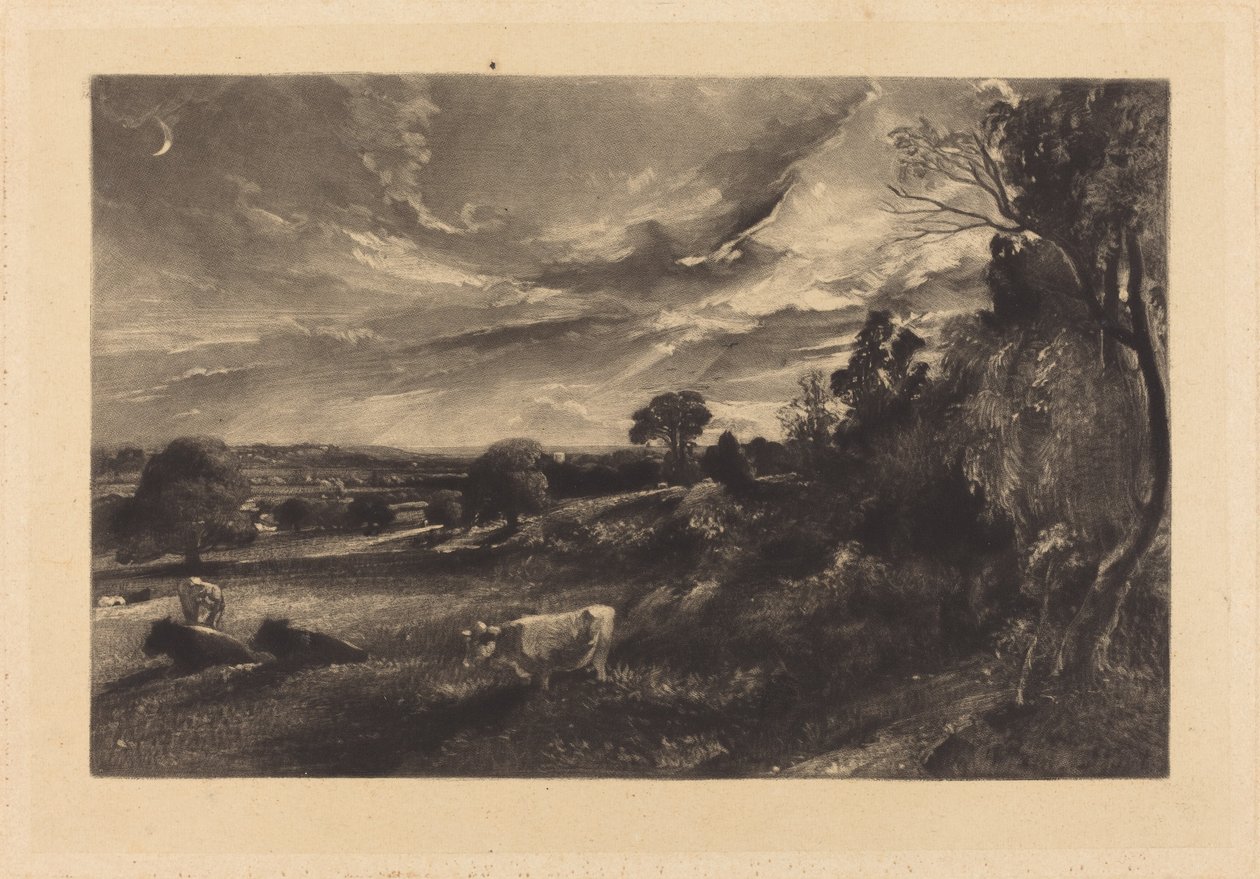 Sommerkveld av David Lucas after John Constable