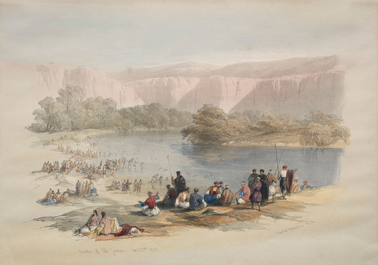 Banks of the Jordan, 1839. av David Roberts