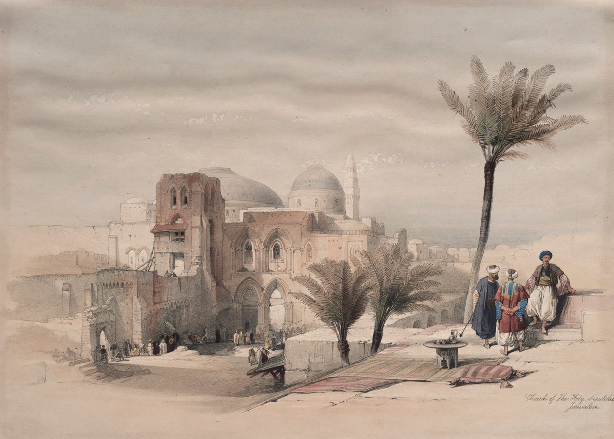 Den hellige gravs kirke, Jerusalem, 1839. av David Roberts