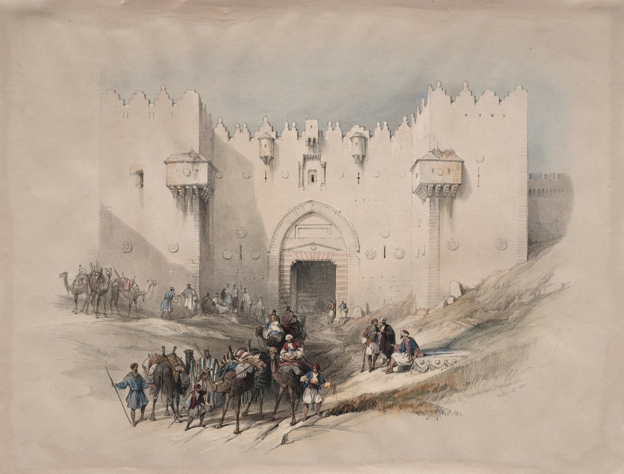 Porten til Damaskus, Jerusalem, 1839. av David Roberts
