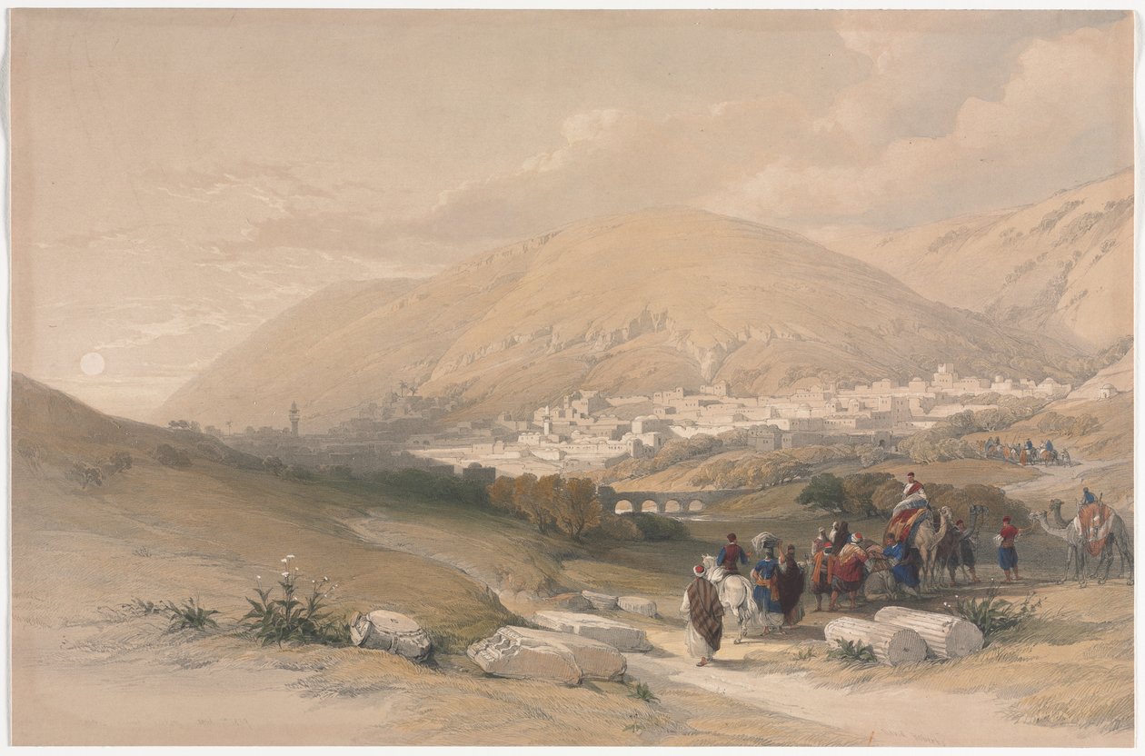 Nablus gamle Sikem, 1839. av David Roberts