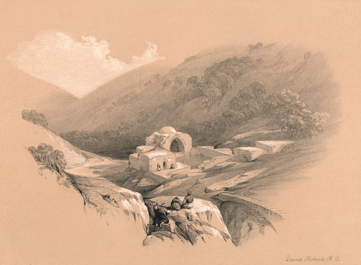 Jobs fontene, 1855 av David Roberts