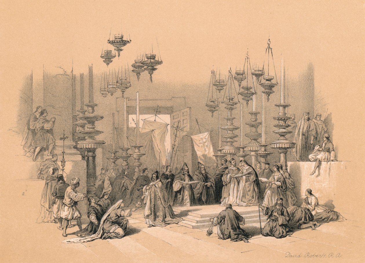 The Stone of Unction, 1855 av David Roberts