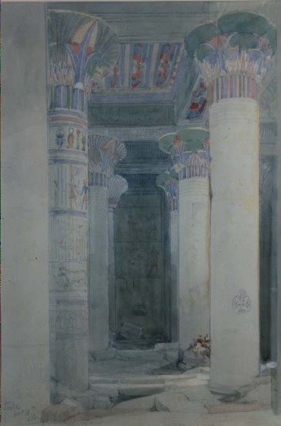 Under Grand Portico, Philae av David Roberts