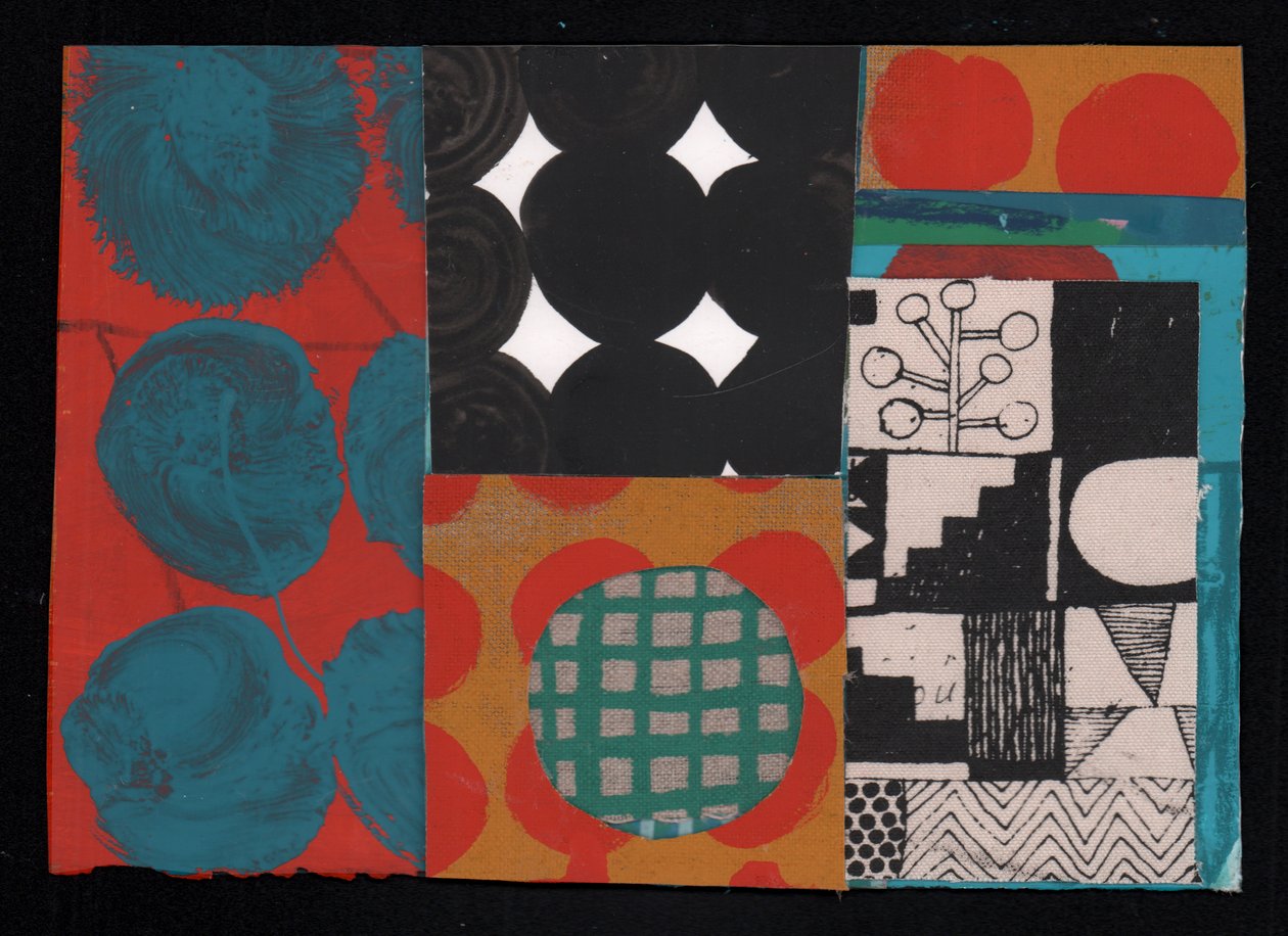 Atomic Constellation, 2023 (maling og collage) av David Shillinglaw