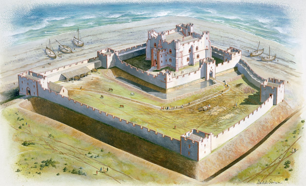 Piel Castle, 1300-tallet, c1990-2010 av David Simon